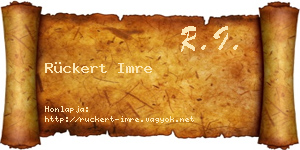 Rückert Imre névjegykártya